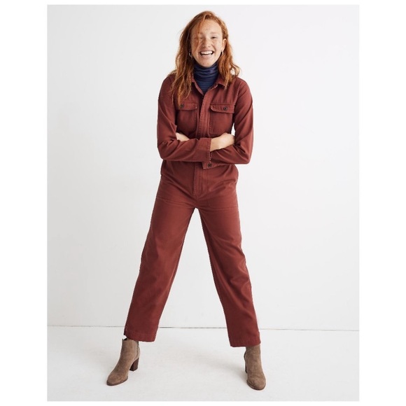 Madewell Pants - Madewell Straight Leg Coverall Jumpsuit Maroon Brick Red Size Medium